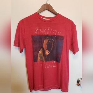 Pink Floyd band shirt, medium, red, vintage